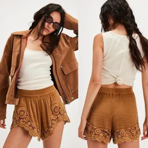 FREE PEOPLE Soft Skies Gauze Crochet Knit Shorts NEW