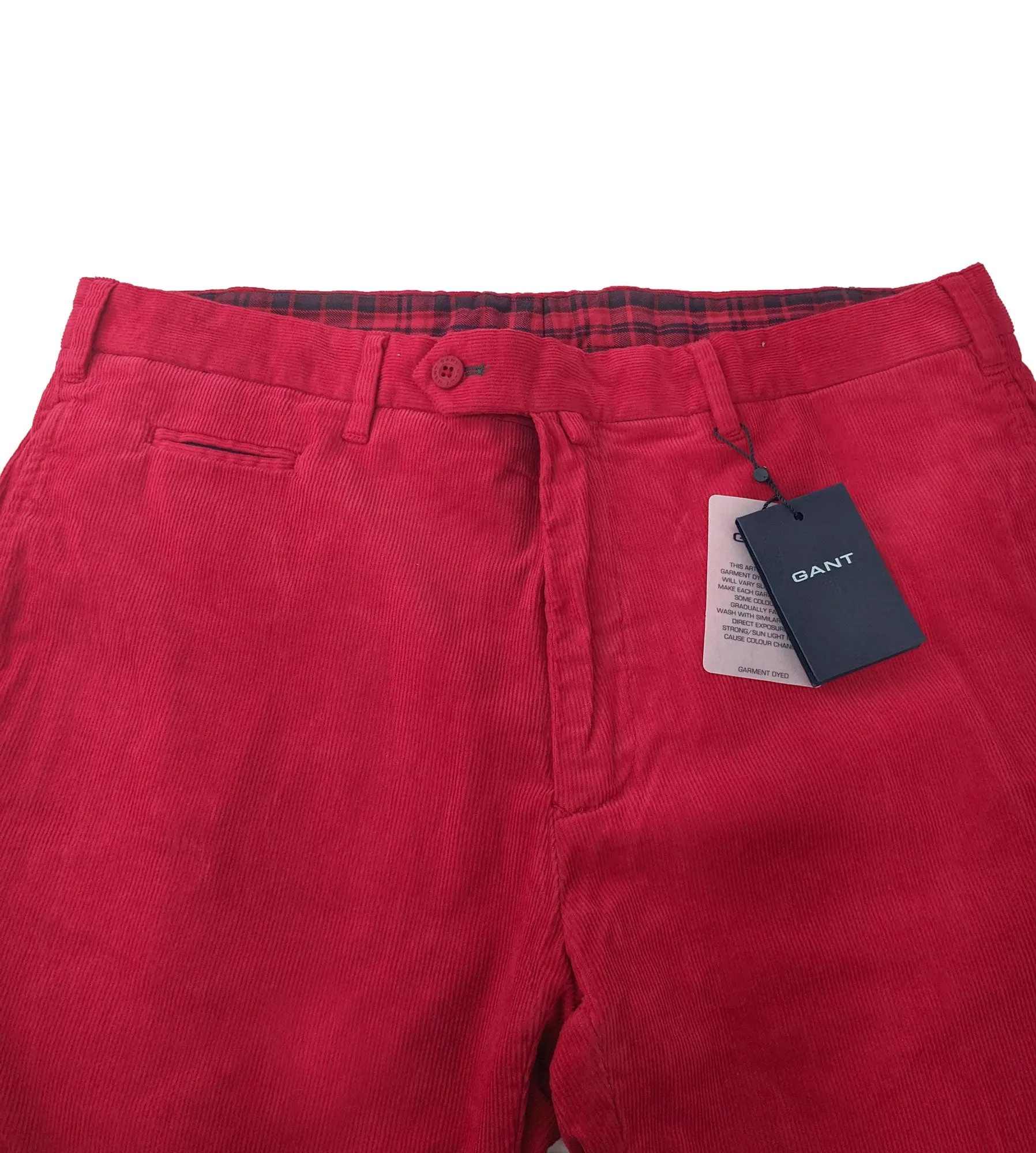 GANT Men's Red Tailored Comfort Mini Cord Pants Size 34 $225 NWT