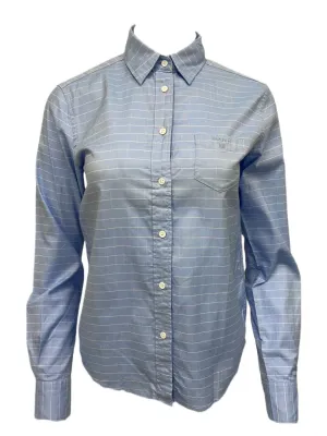 GANT Women's Light Sky Blue Checked PPO Shirt 432068