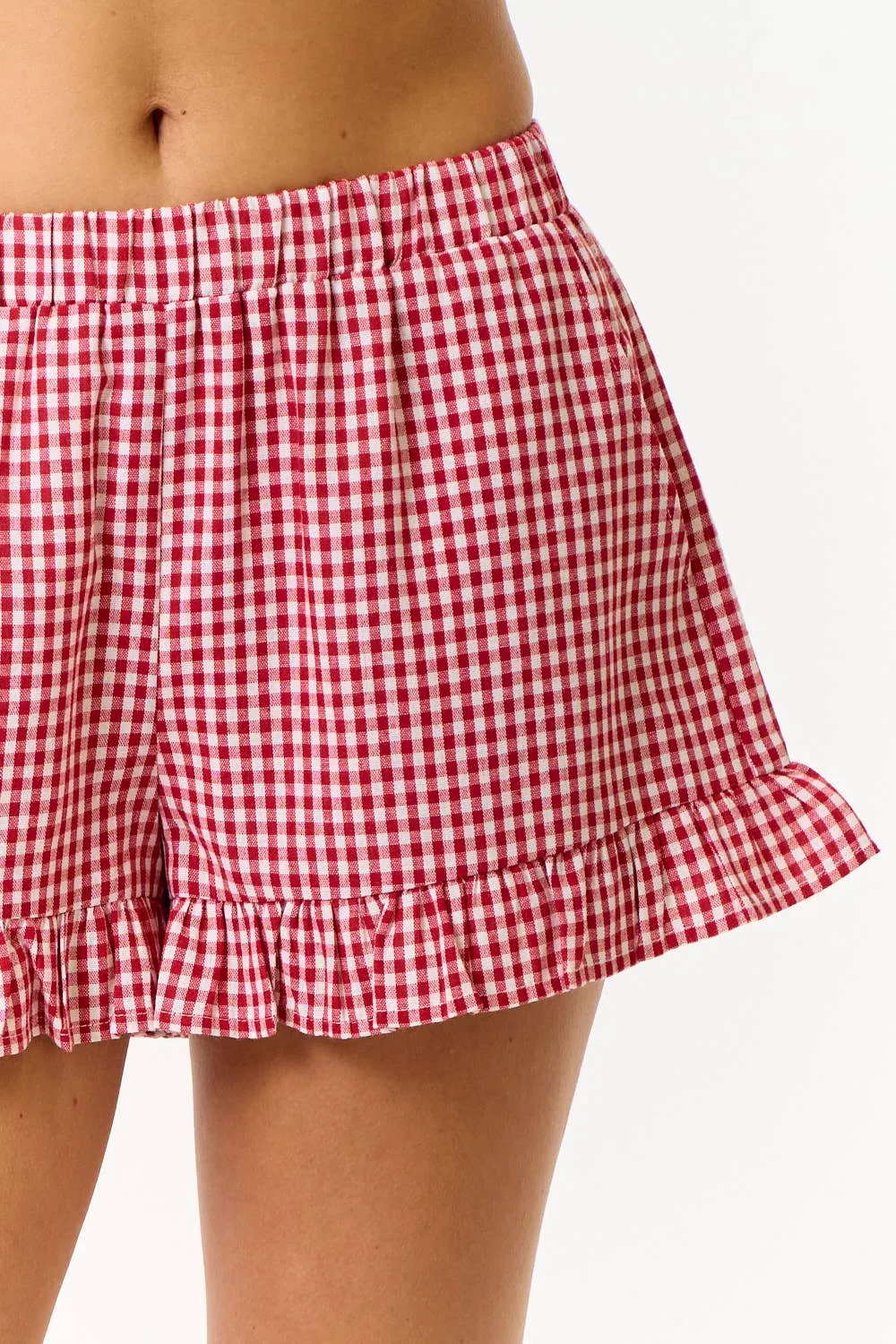 Gingham Ruffle Shorts