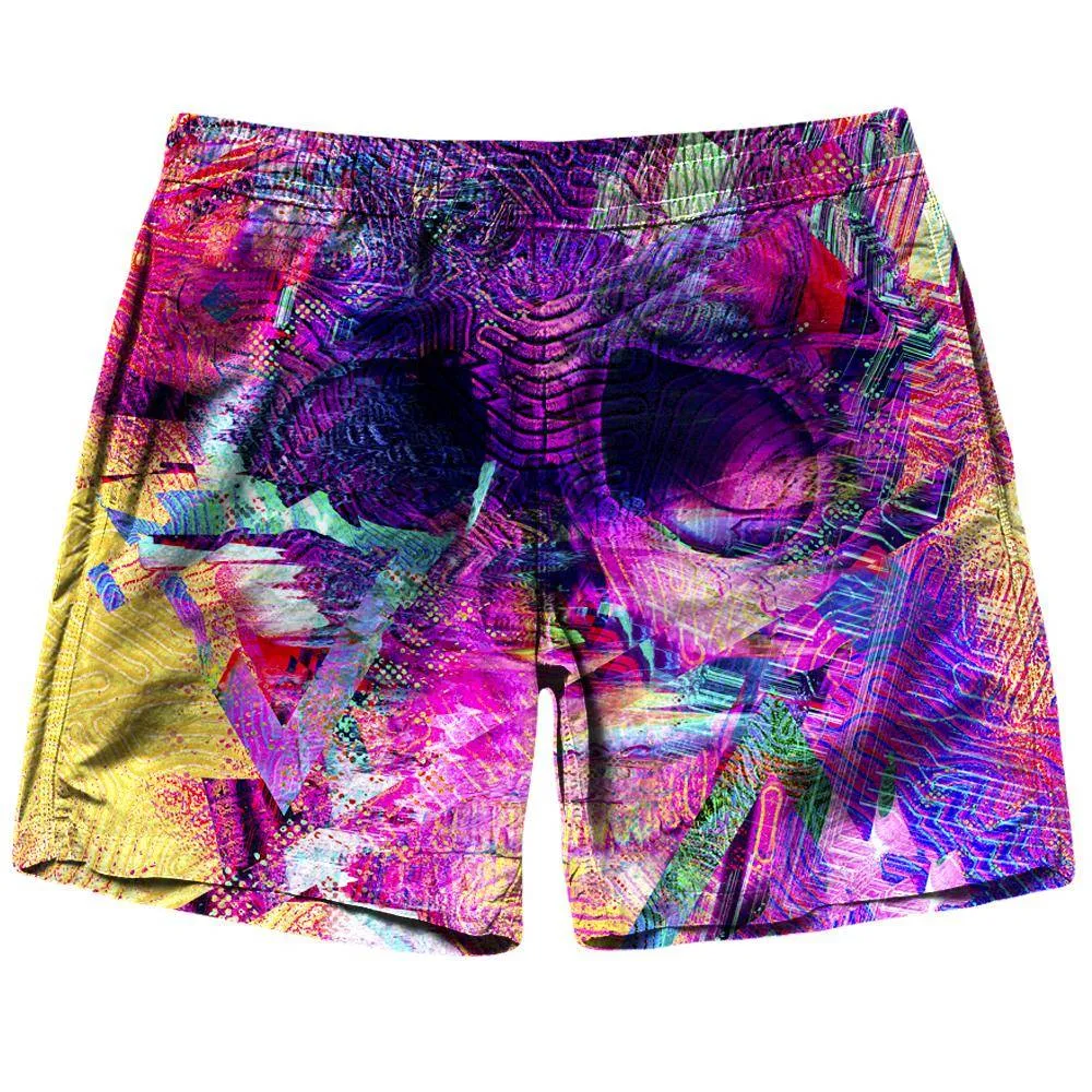 Glitch Skull Shorts