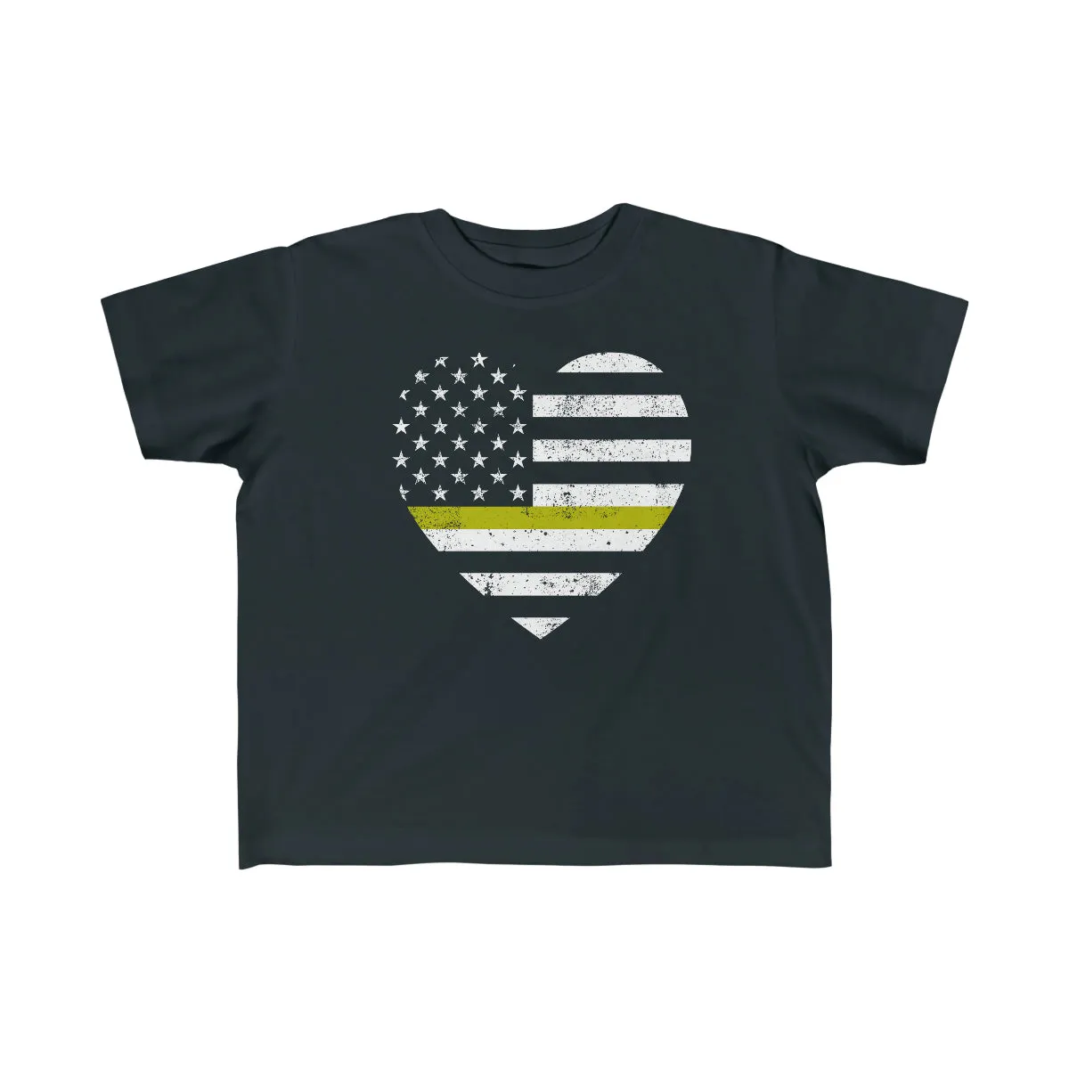 Grunge Heart Flag © Toddler Tee (Thin Gold Line)