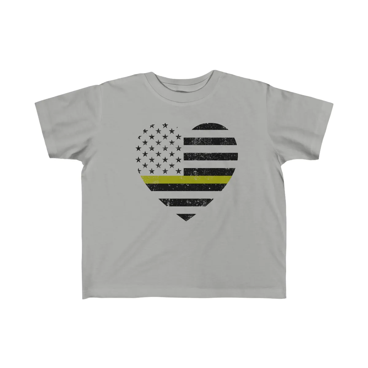 Grunge Heart Flag © Toddler Tee (Thin Gold Line)