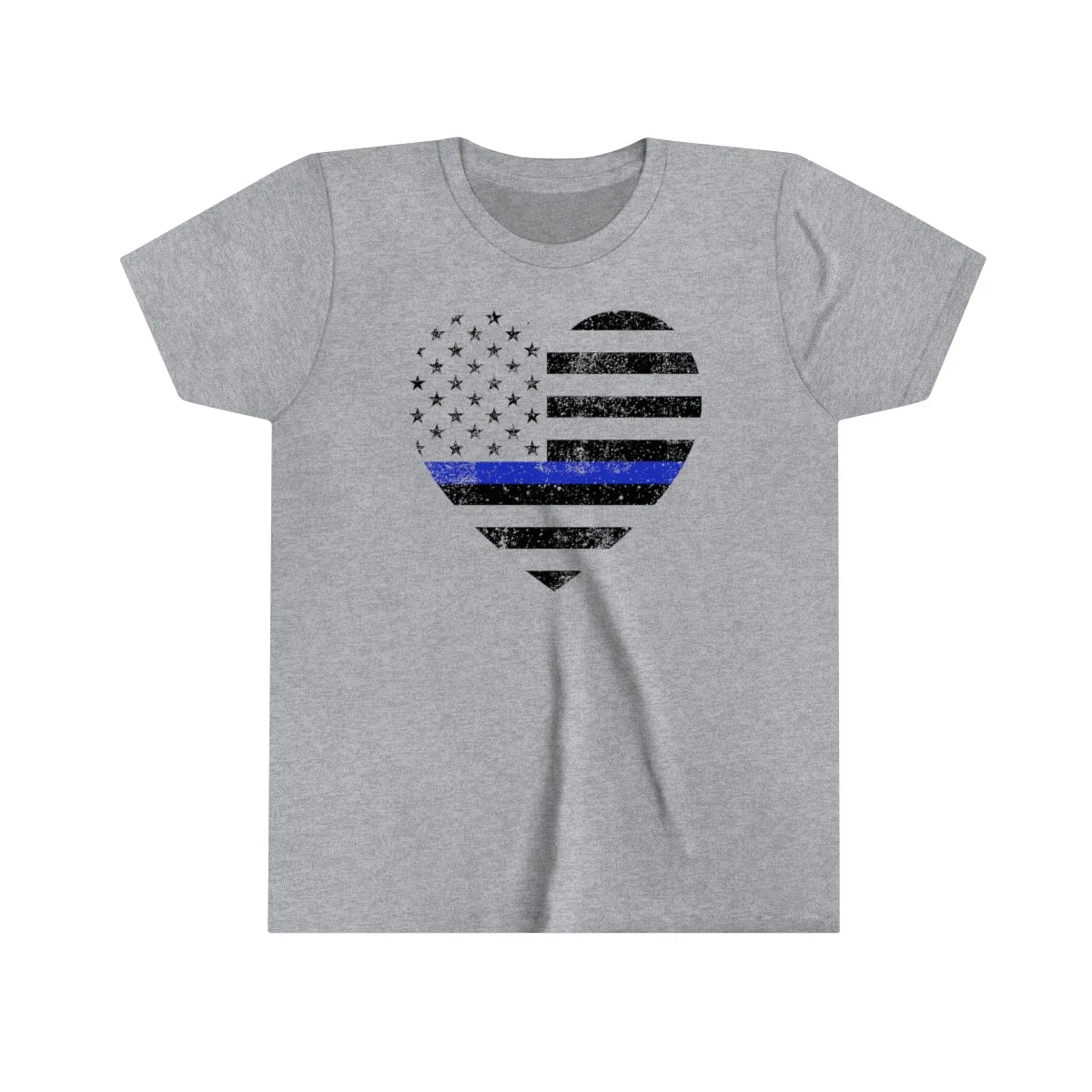 Grunge Heart Flag © Youth Tee (Thin Blue Line)