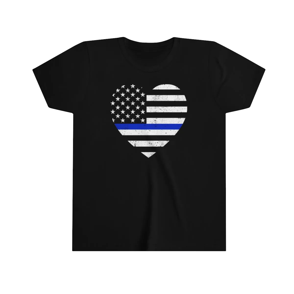 Grunge Heart Flag © Youth Tee (Thin Blue Line)