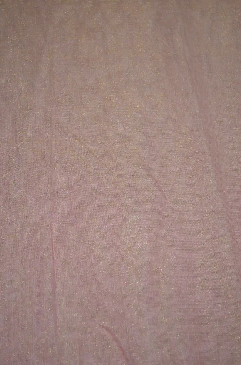 Handloom Pure Silk Chanderi Tissue Golden Zari Based Fabric