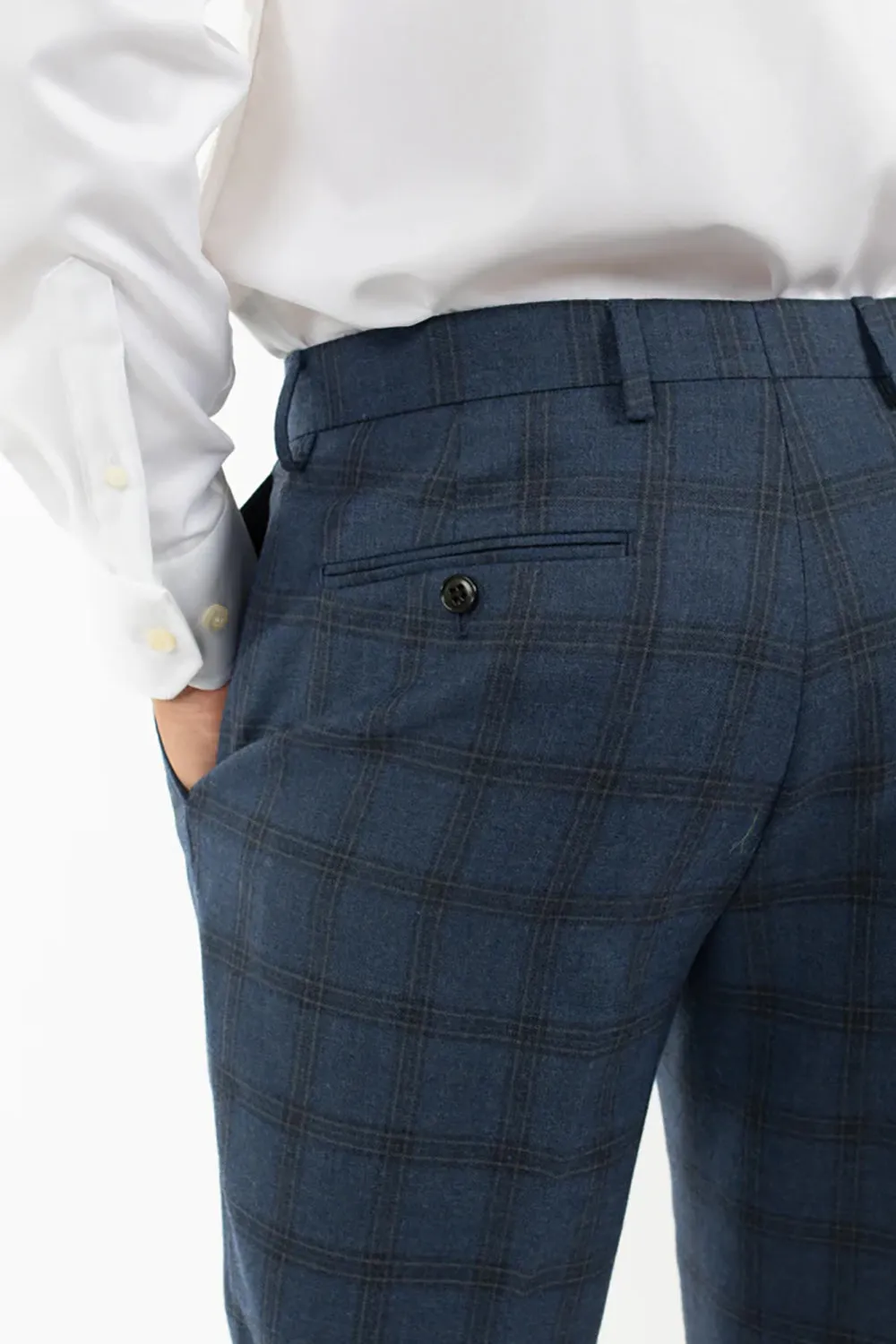 HARDY AMIES WINDOW PANE CHECK SUIT TROUSER PNT501