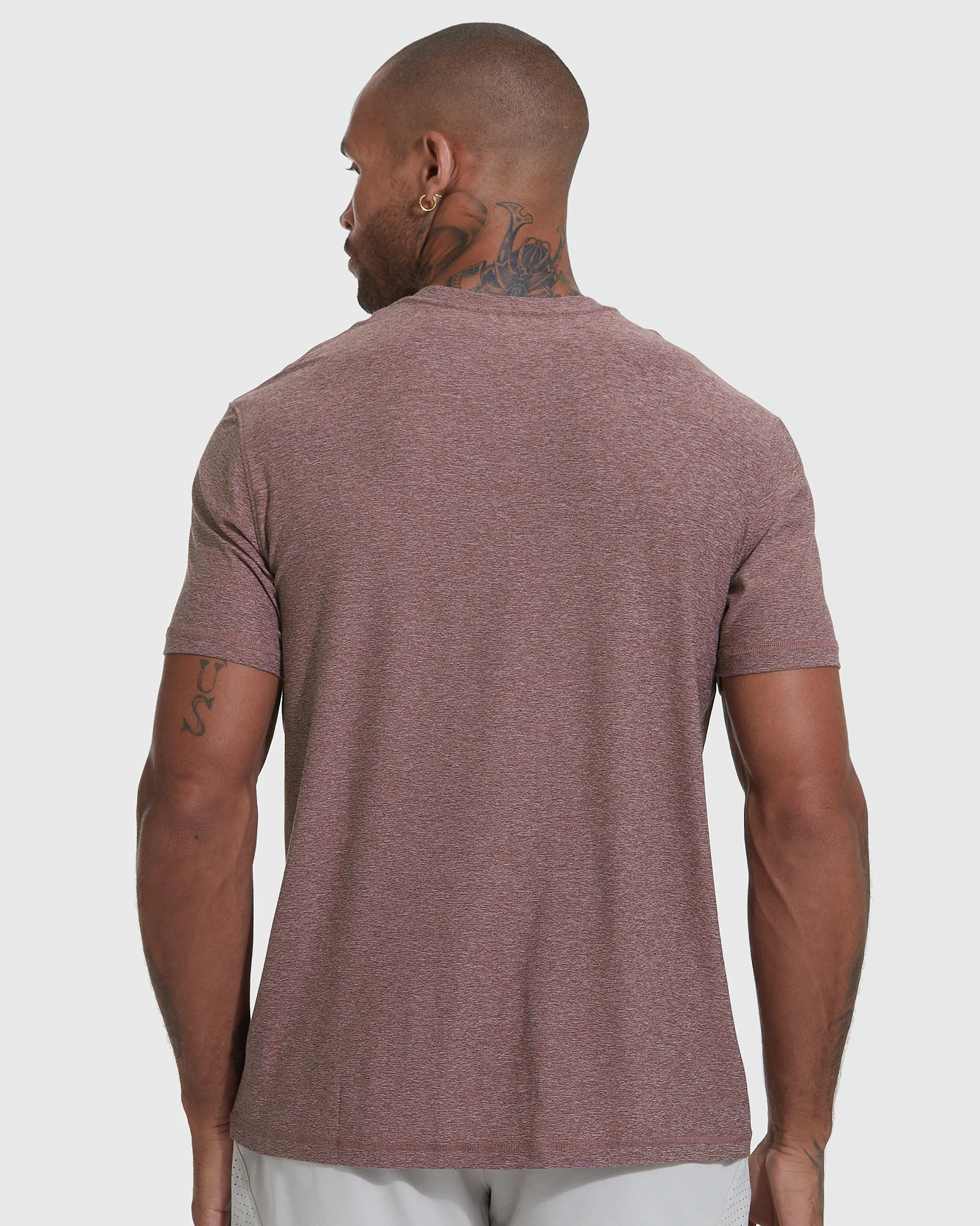 Heather Burgundy Active Crew Neck Tee