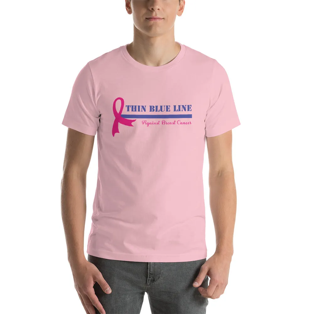inspire Thin Blue Line Against Breast Cancer Short-Sleeve Unisex T-Shirt