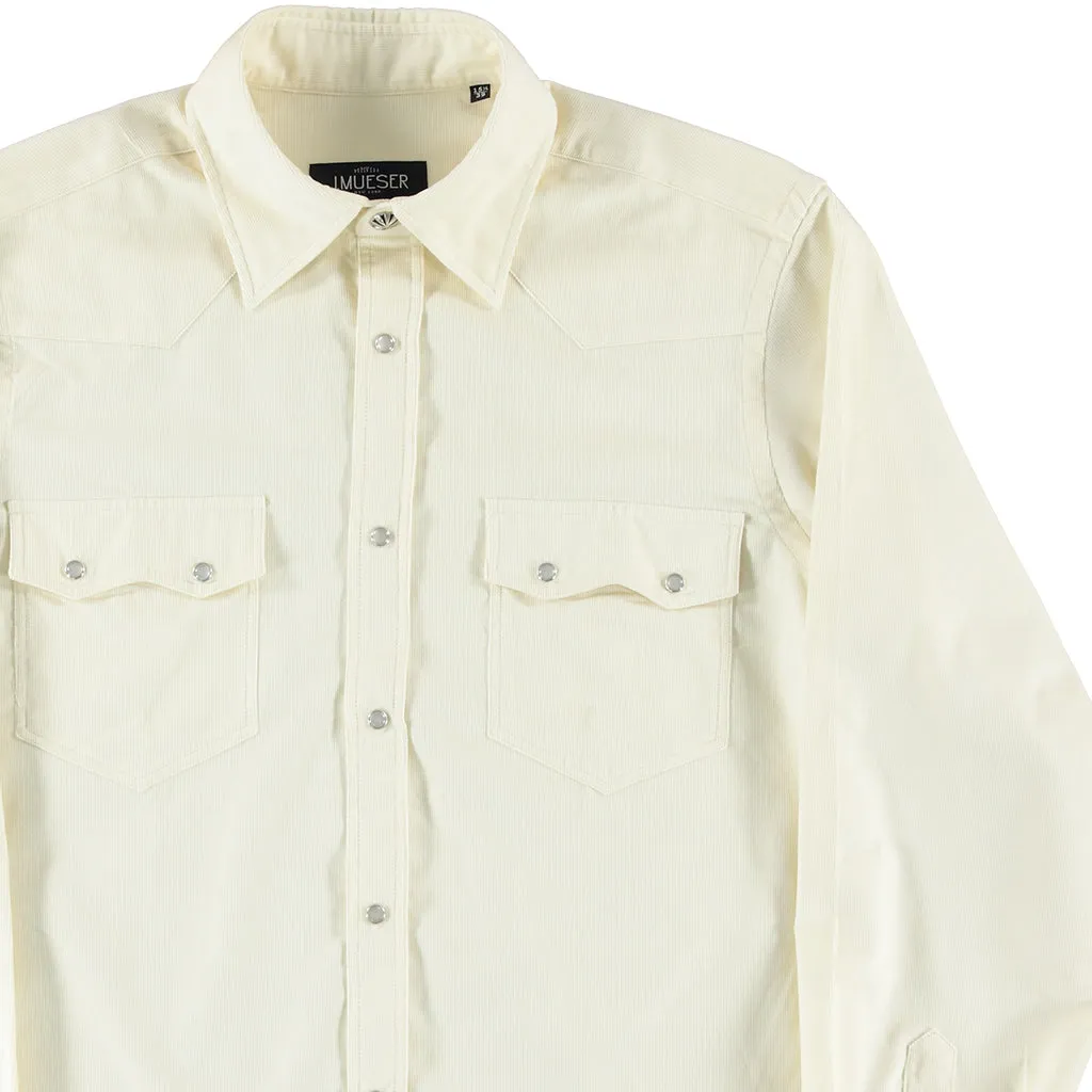Ivory Pincord Neapolitan Pearl Snap Shirt
