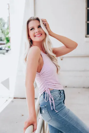 Janis Striped Tank Top - Lavender