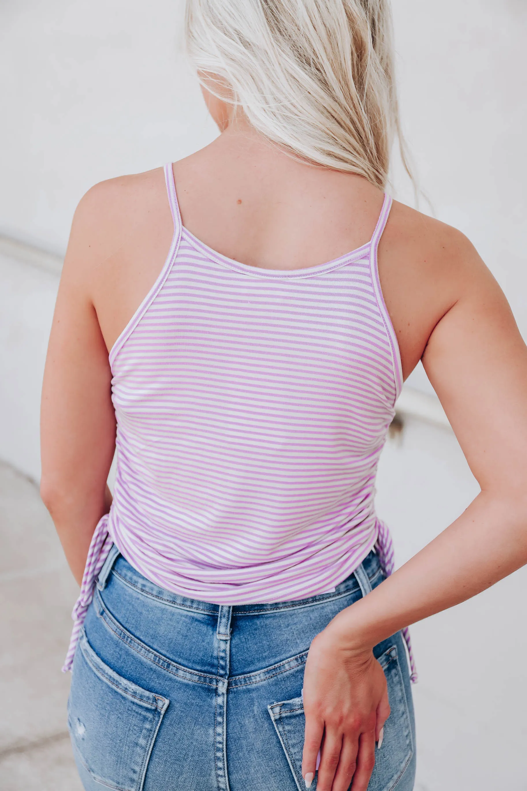 Janis Striped Tank Top - Lavender