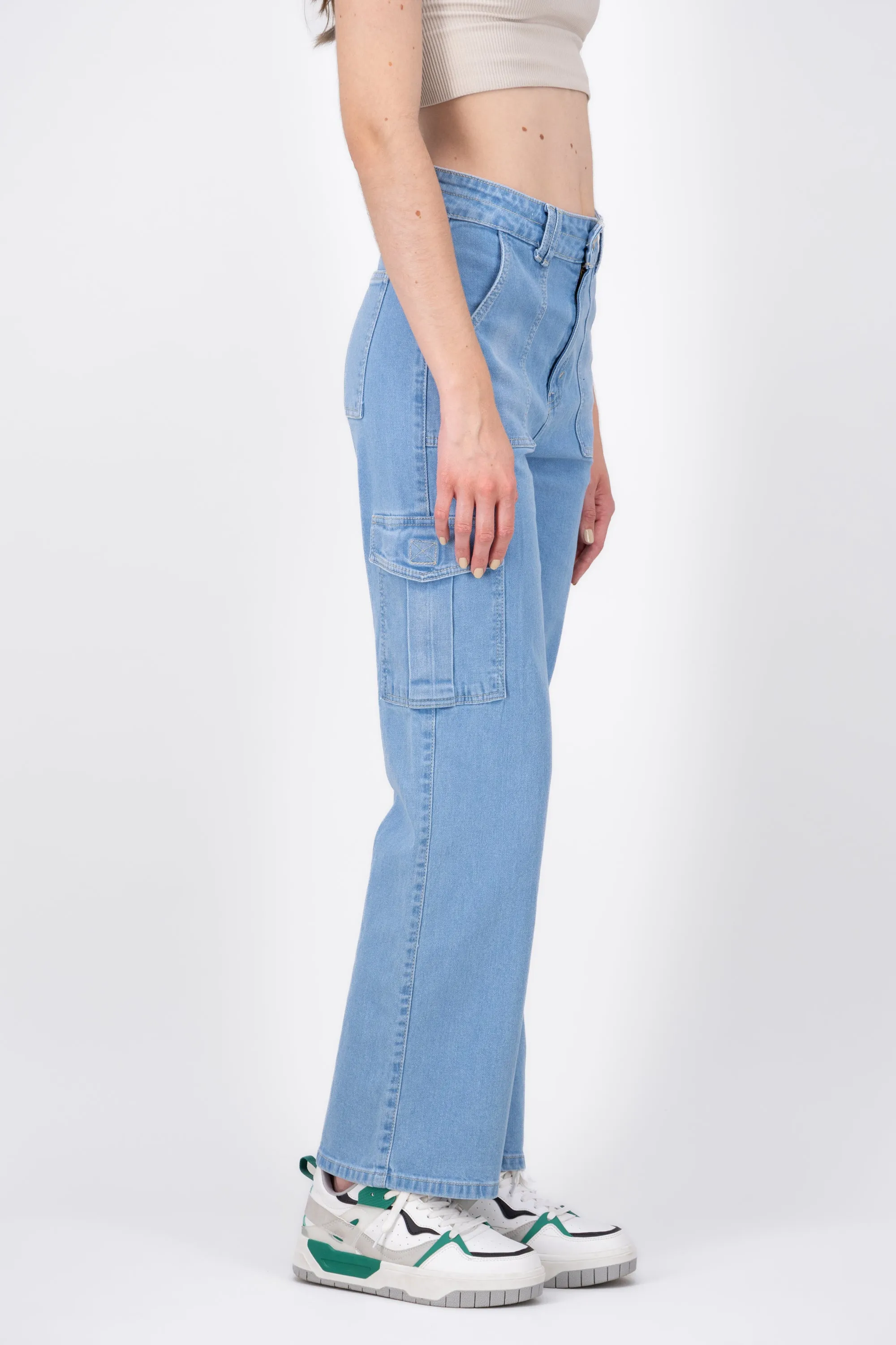 Jeans Cargo Bolsillos Laterales