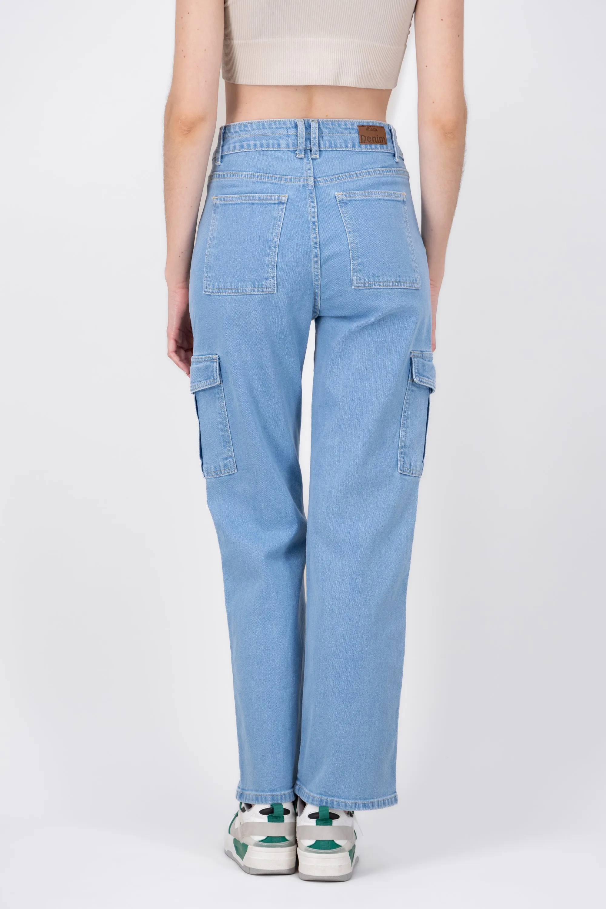 Jeans Cargo Bolsillos Laterales