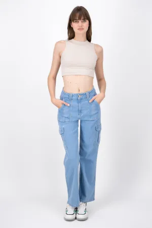 Jeans Cargo Bolsillos Laterales