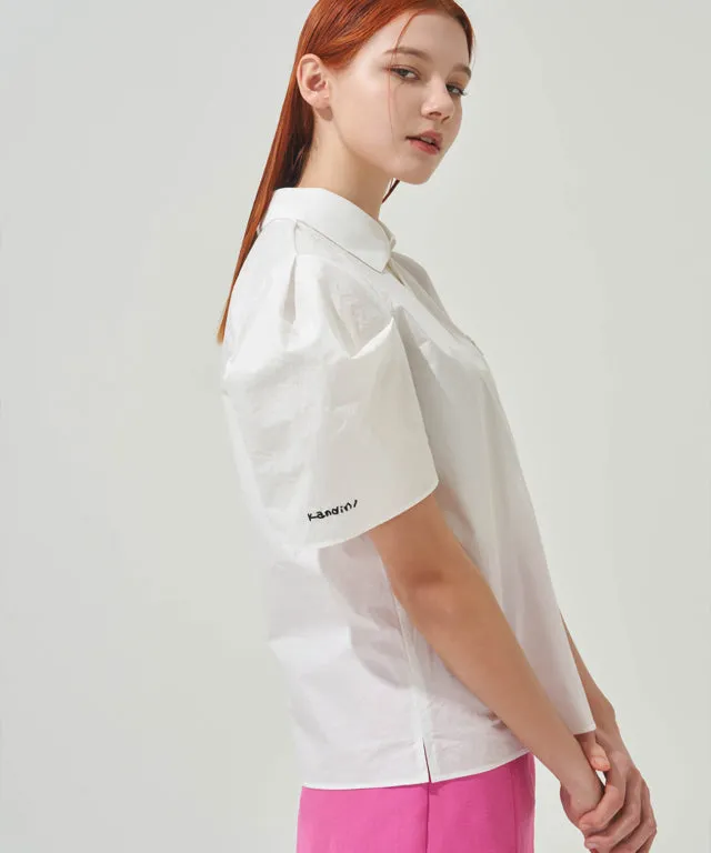KANDINI Polo Shirts with Balloon Puff sleeves - Ivory