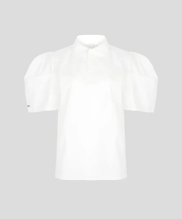 KANDINI Polo Shirts with Balloon Puff sleeves - Ivory