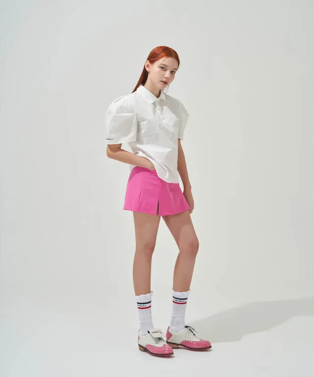 KANDINI Polo Shirts with Balloon Puff sleeves - Ivory