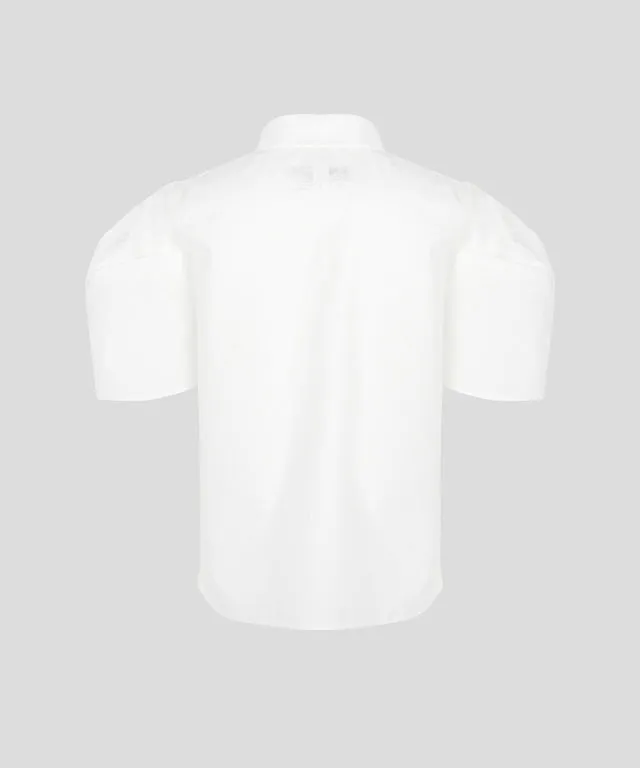 KANDINI Polo Shirts with Balloon Puff sleeves - Ivory