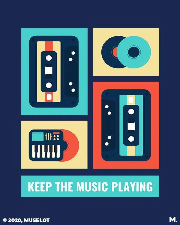 Keep the music playing printed t shirts