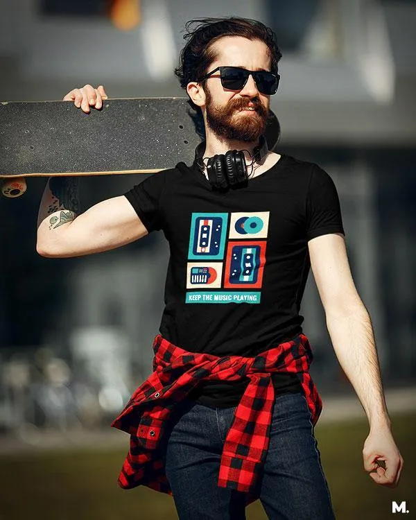 Keep the music playing printed t shirts