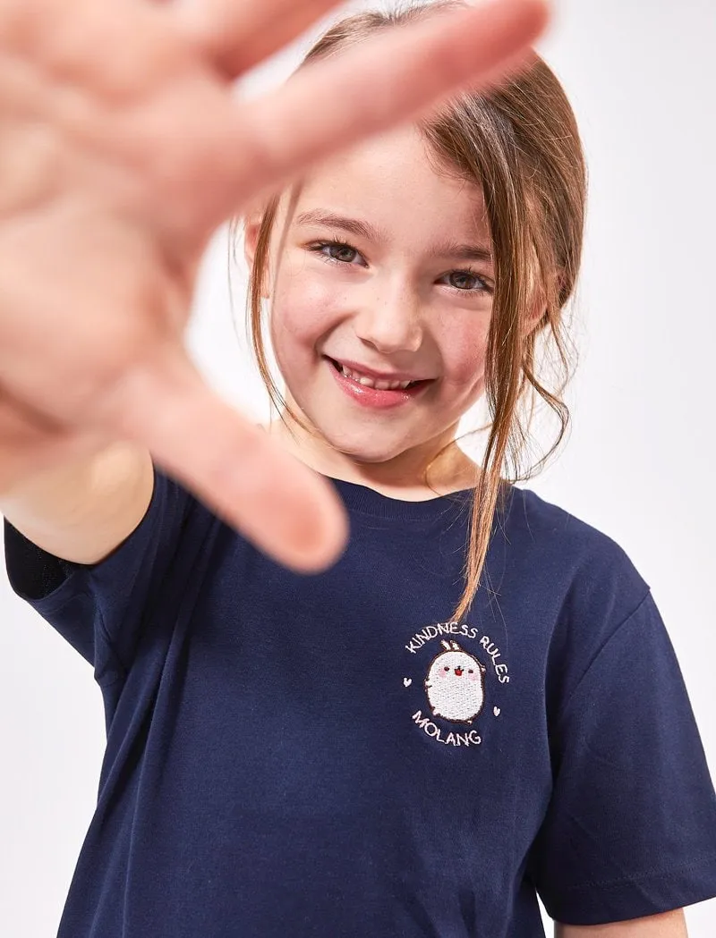 Kindness Rules Molang Embroidered Kids T-Shirt