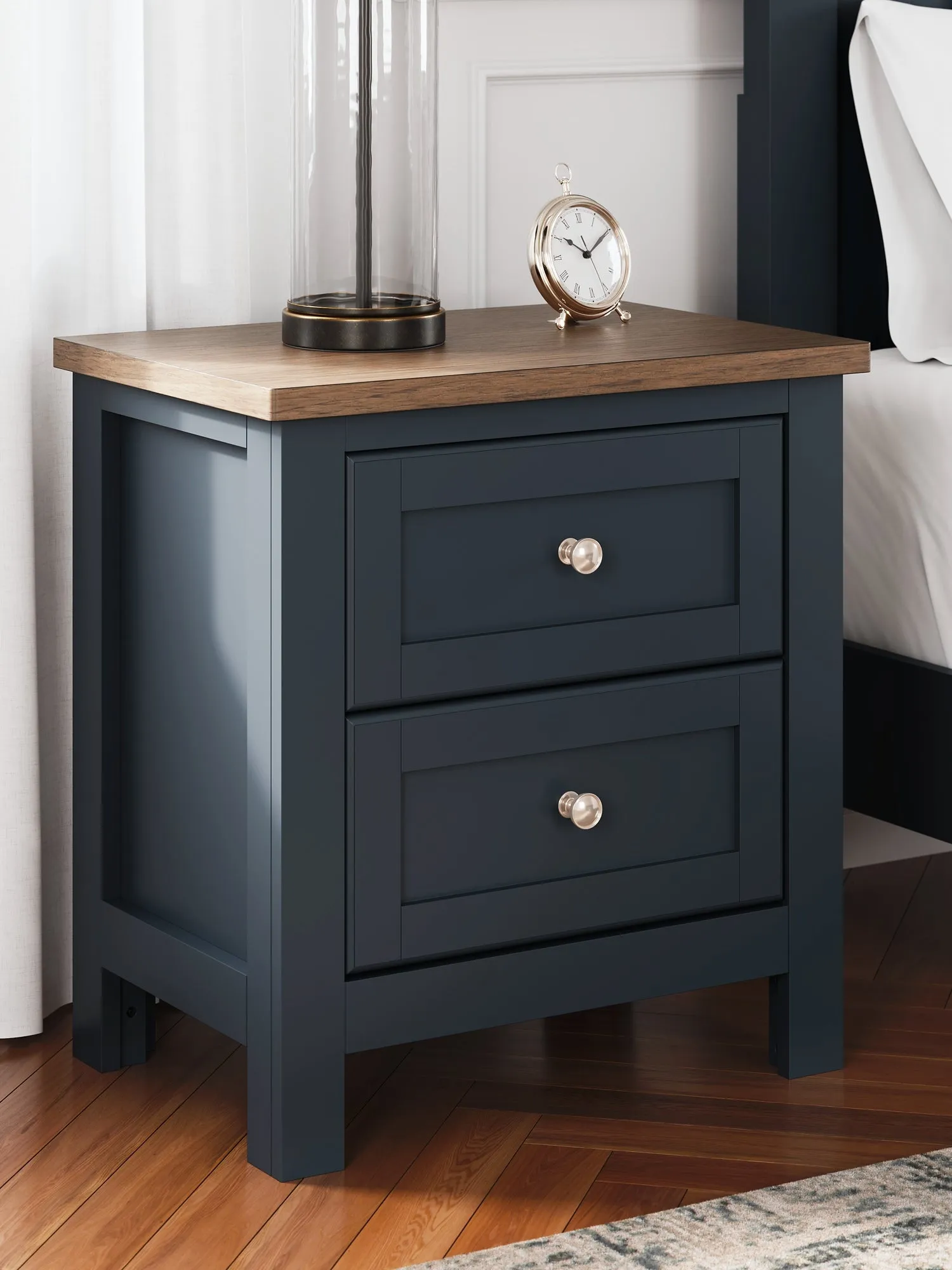 Landocken Twin Panel Bed with Mirrored Dresser and 2 Nightstands
