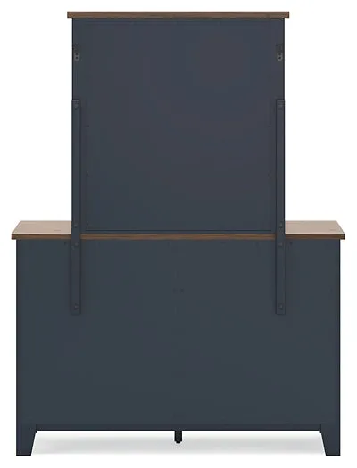 Landocken Twin Panel Bed with Mirrored Dresser and 2 Nightstands