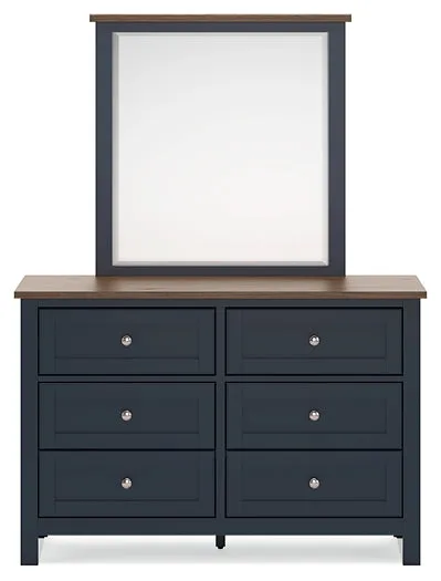 Landocken Twin Panel Bed with Mirrored Dresser and 2 Nightstands