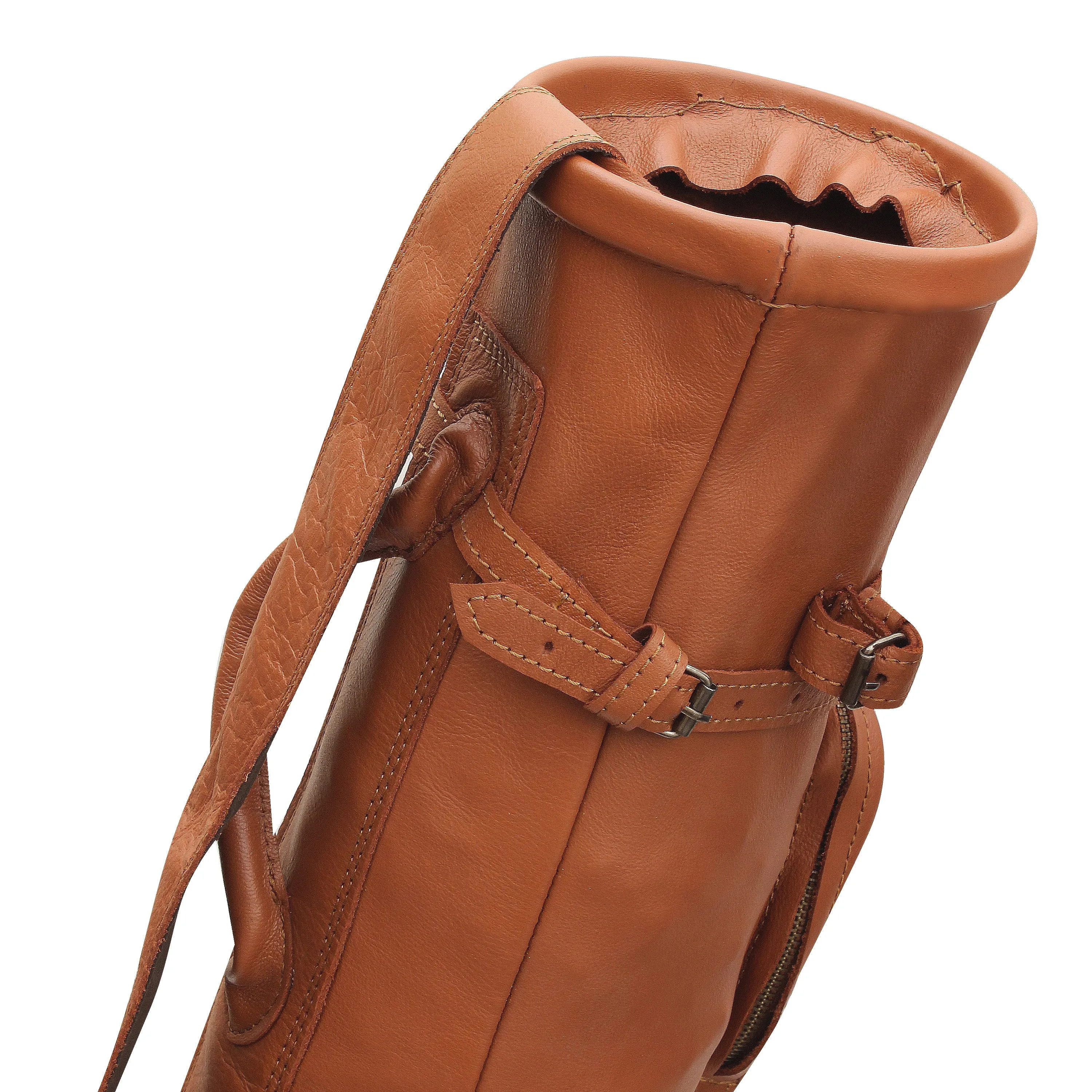Leather Pencil Golf Bags With Leather Shoulder Strap
