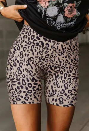 Leopard Print Bike Shorts
