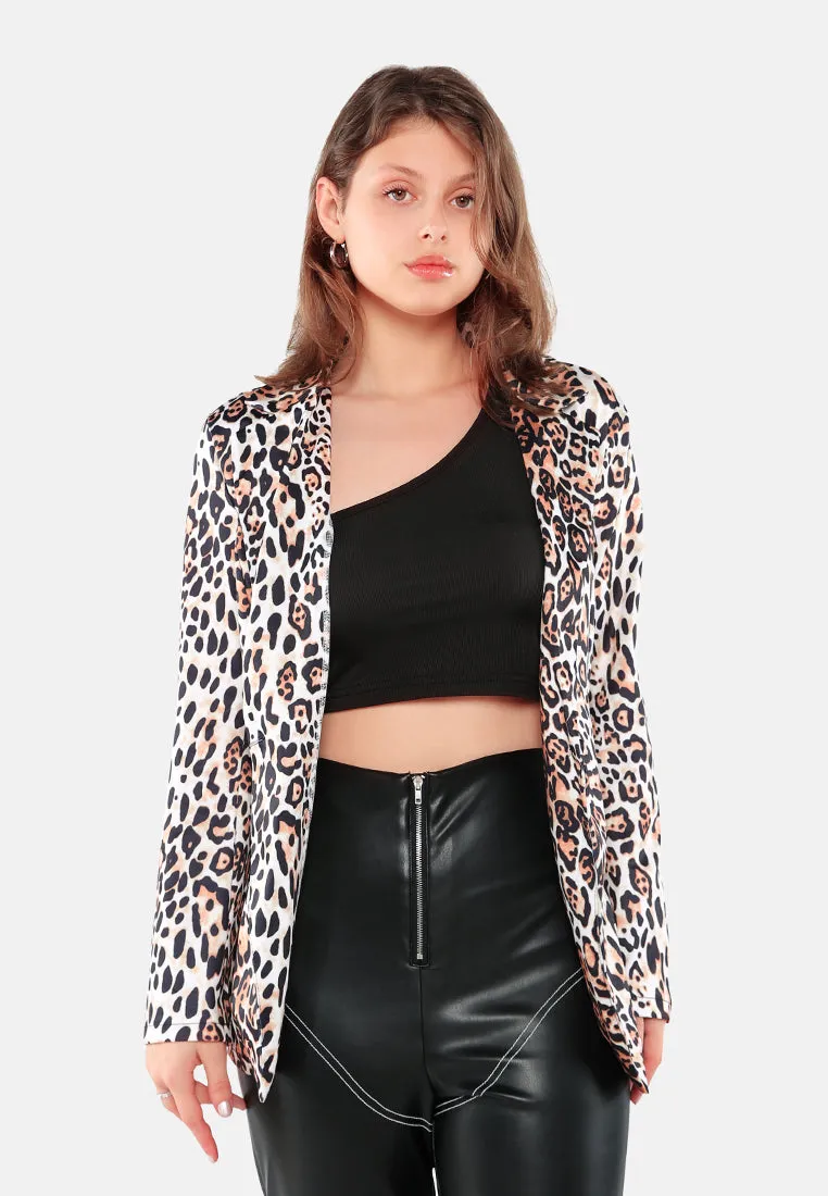 Leopard Print Casual Blazer