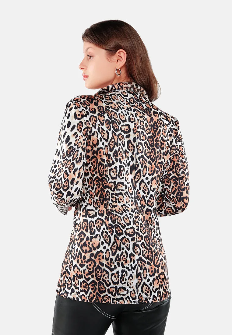 Leopard Print Casual Blazer
