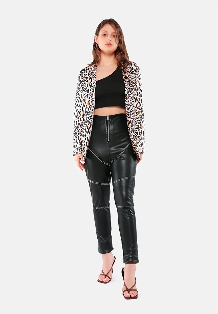 Leopard Print Casual Blazer
