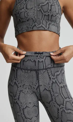 Let's Go Super High Rise Legging - Olive Snake