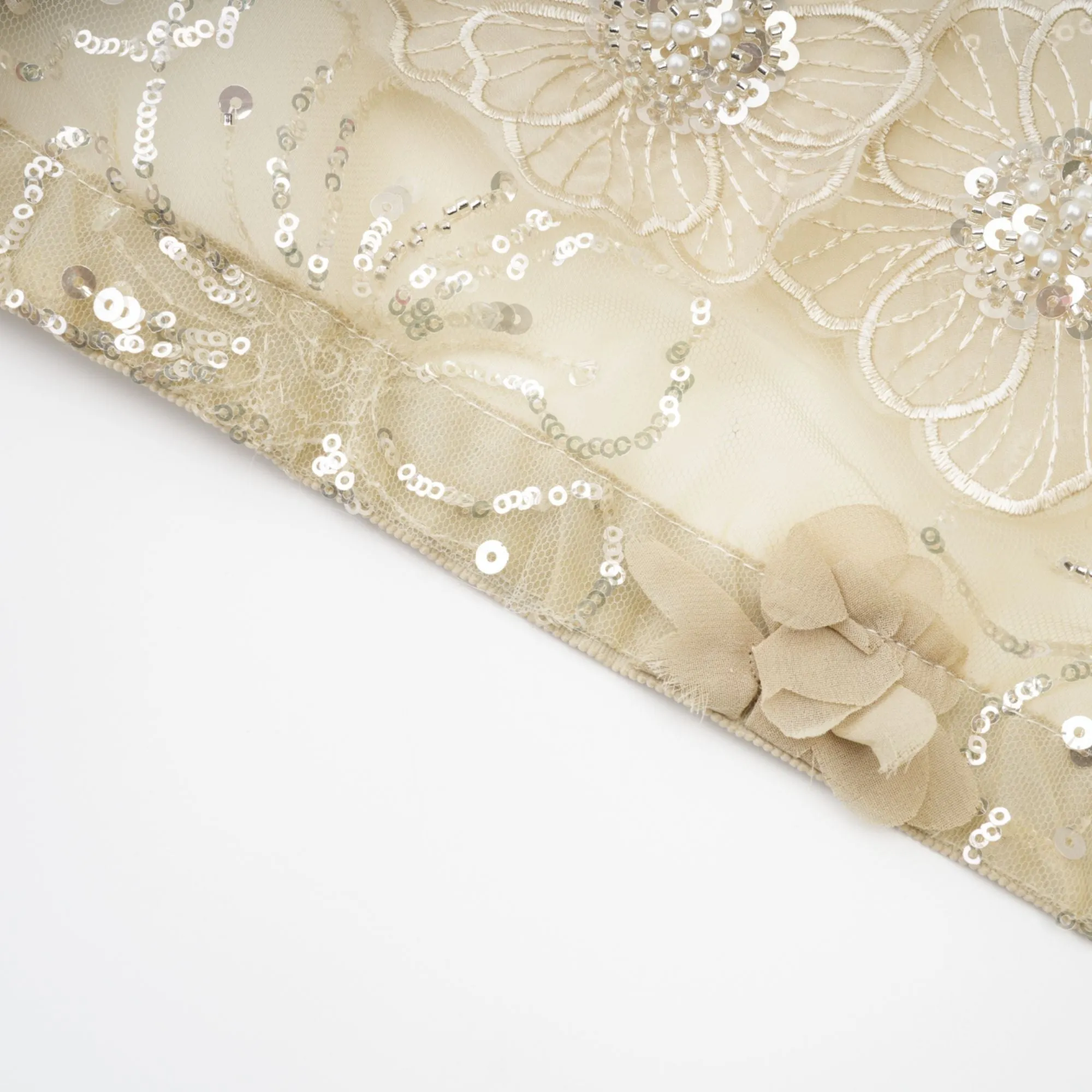 Liane semi-sheer flower beaded organza light luxury jacket