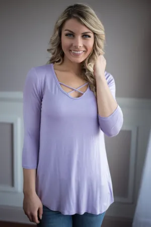 Light Purple Criss Cross My Heart Top