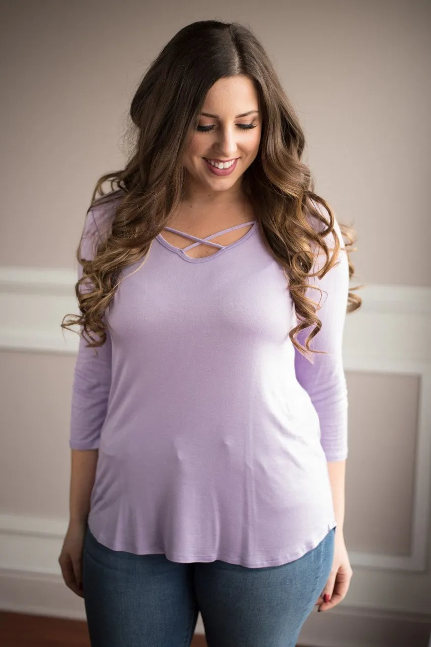 Light Purple Criss Cross My Heart Top