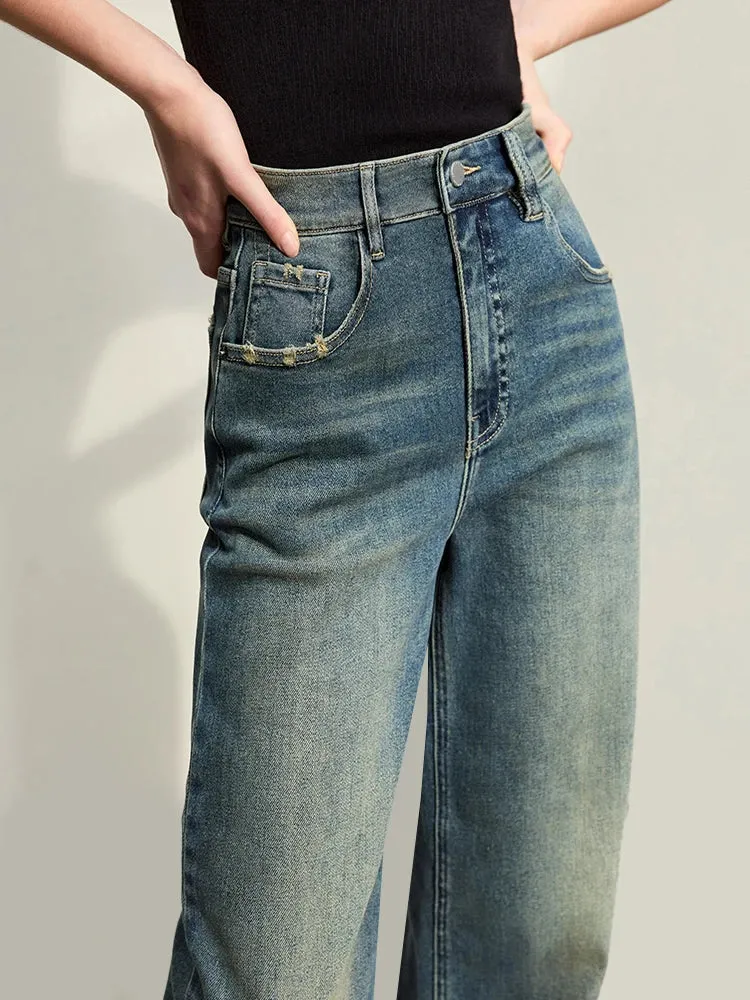 Light Washed Slouchy Straight Jean