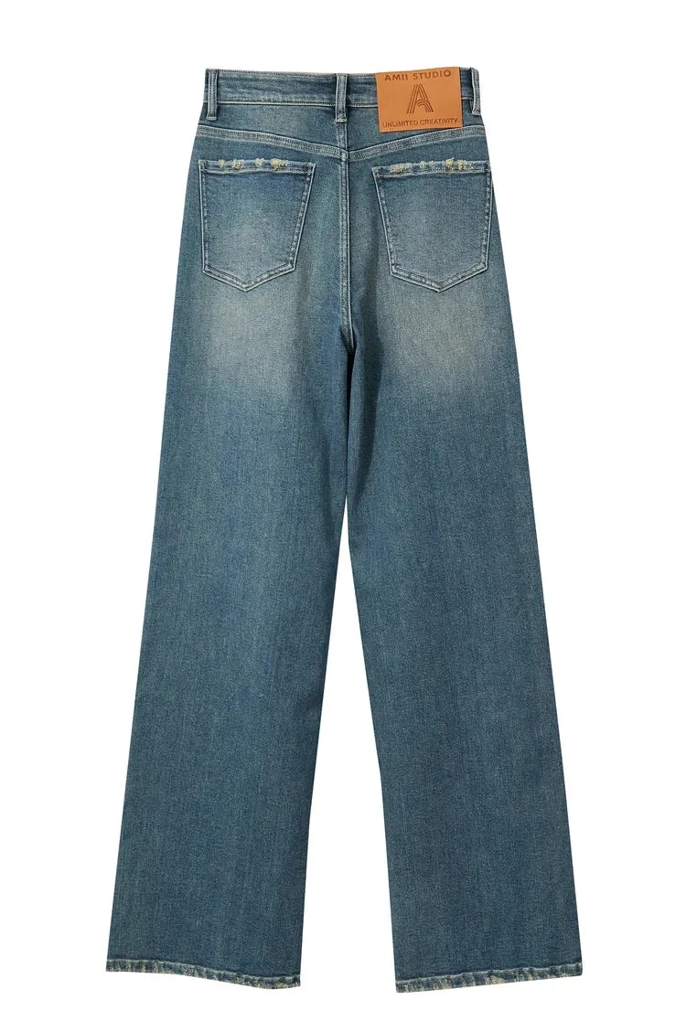 Light Washed Slouchy Straight Jean
