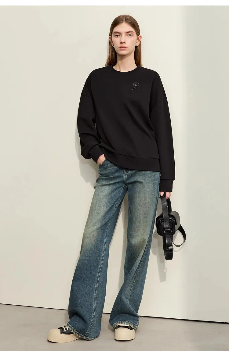Light Washed Slouchy Straight Jean
