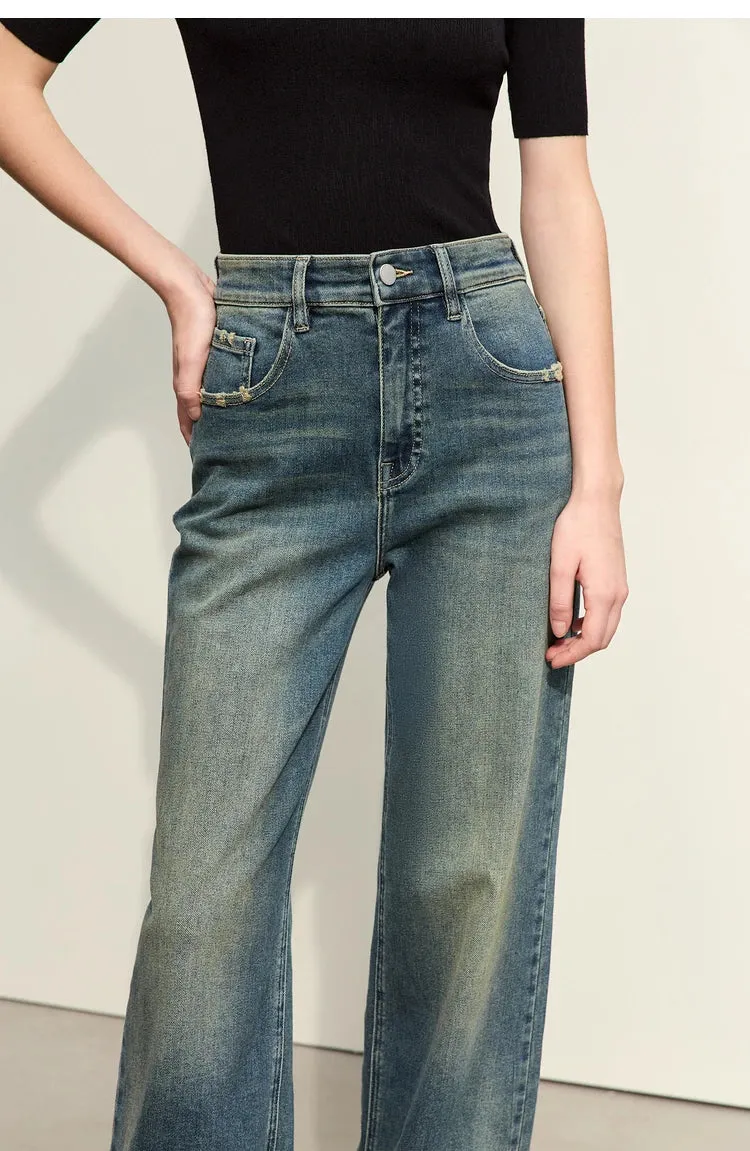 Light Washed Slouchy Straight Jean