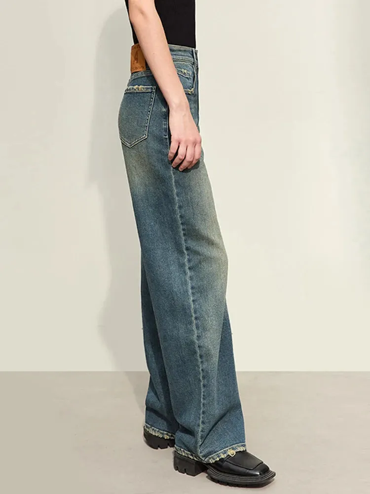 Light Washed Slouchy Straight Jean
