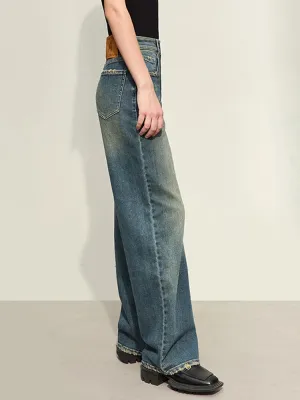 Light Washed Slouchy Straight Jean
