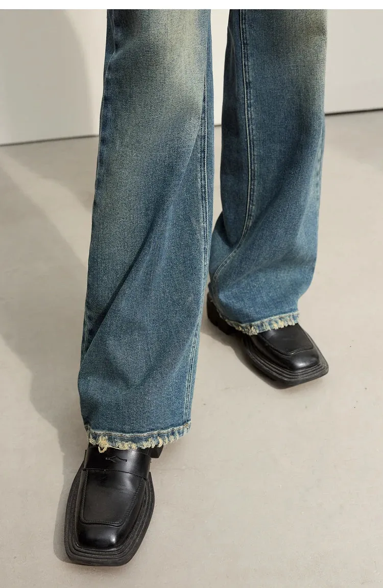 Light Washed Slouchy Straight Jean