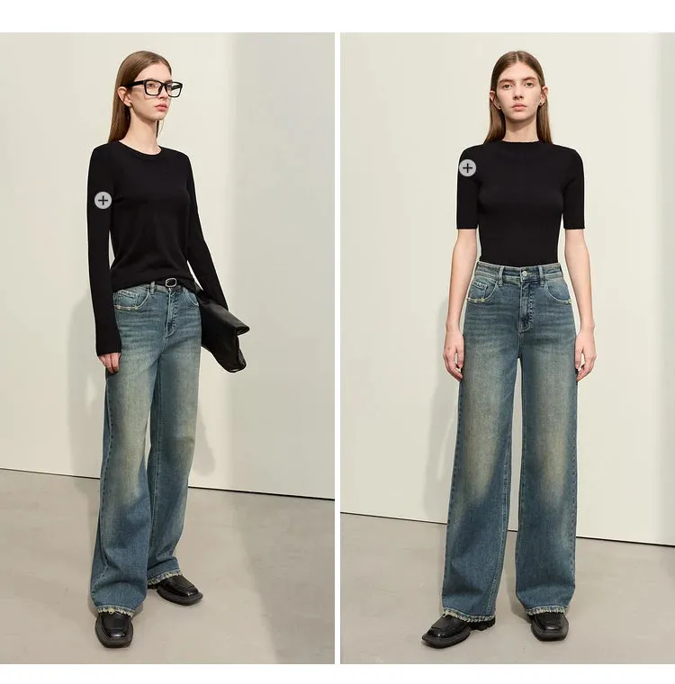 Light Washed Slouchy Straight Jean