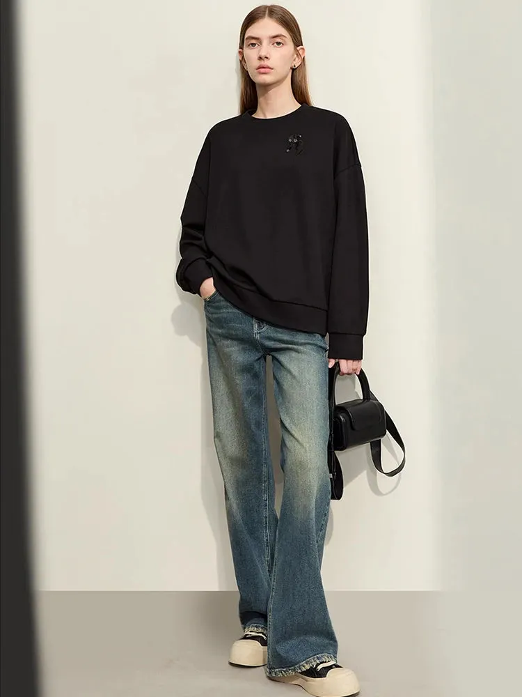 Light Washed Slouchy Straight Jean