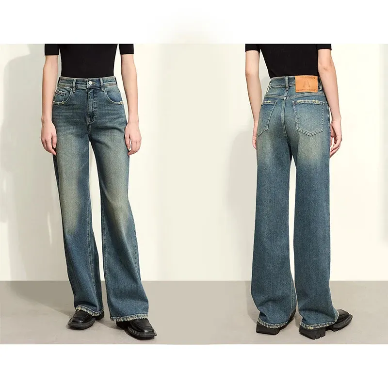 Light Washed Slouchy Straight Jean