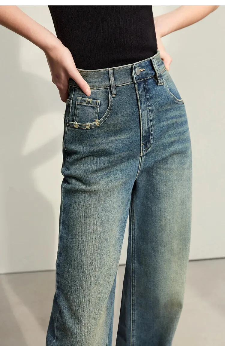 Light Washed Slouchy Straight Jean