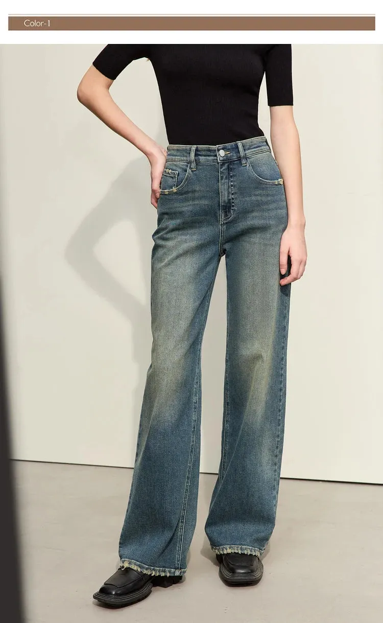 Light Washed Slouchy Straight Jean